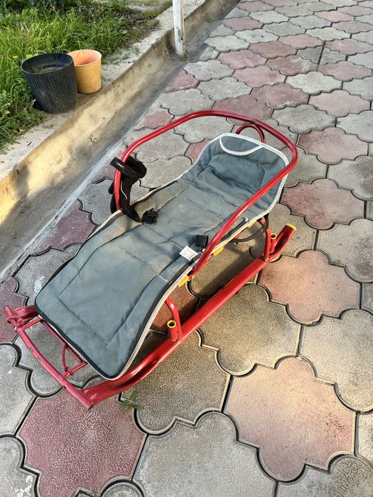 Санки детские зимние со спинкой