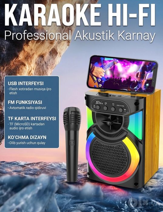 Продается колонка Bluetooth,беспроводная с микрофоном