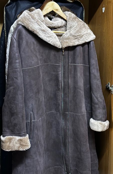 Дубленка коричневая женская