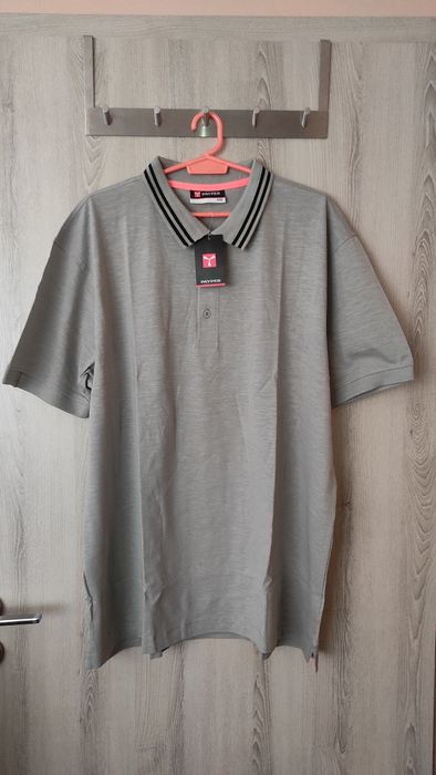 Тениска с Яка PAYPER тъмно синя/сива