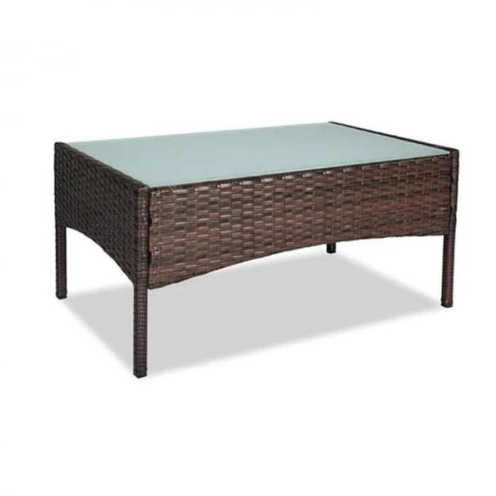 Set mobilier gradina 4 piese,fotolii,canapea,masuta - Maro