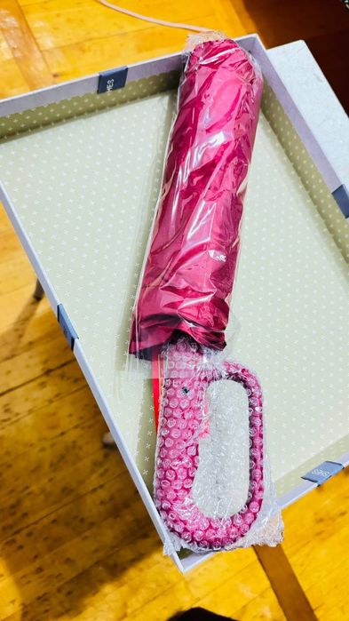 Зонтик новый бордово-розовый