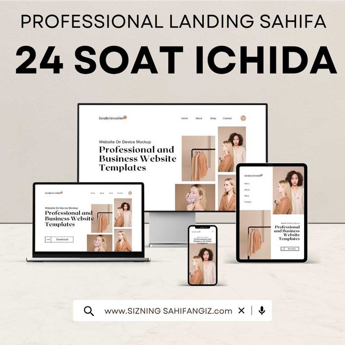 Qulay narxda zamonaviy landing page,sayt,web sahifa