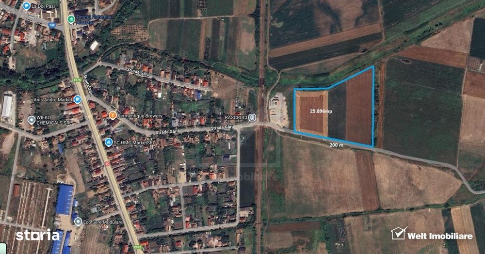 Teren 26.000mp, halta Rascruci drum european E576, jud. Cluj