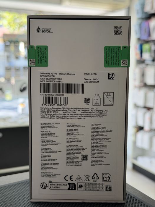 Oppo Find X9 Pro Titanium Charcoal 512GB 16GB RAM ЧистоНов 2г Гаранция