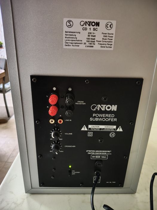 Canton CD 1 SC, subwoofer activ perfect funcțional, bas foarte bun!