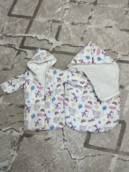 Утепленный конверт для малыша 2 в 1