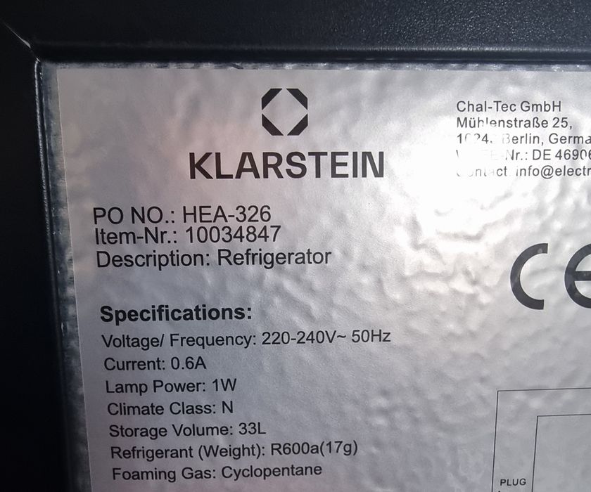 Хладилна витрина Klarstein 33L