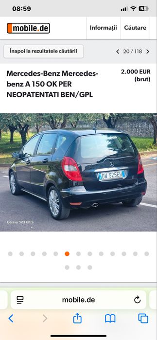 Dezmembrez mercedes A class w169 1.5 benzina 80k km, motor, cutie