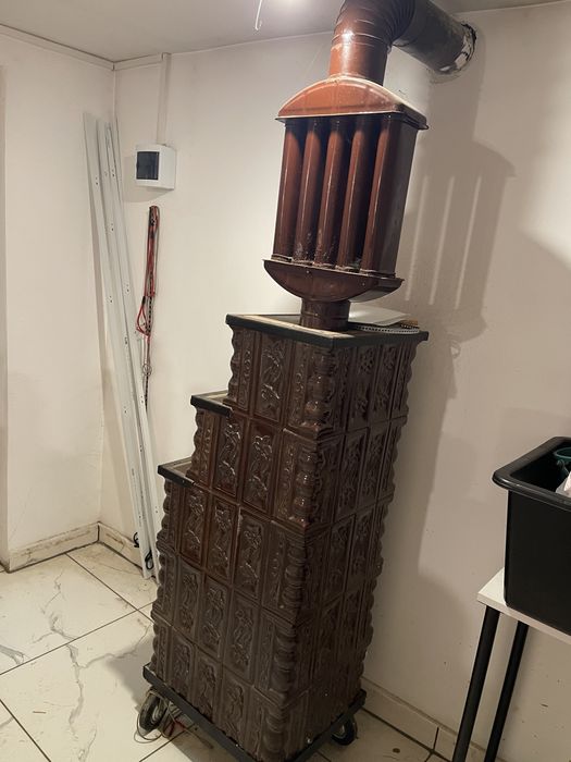 Vand soba pe lemne + coș si recuperator caldura