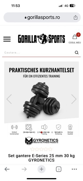 Gantere reglabile noi set 30 kg, 15 kg+15 kg=30 kg