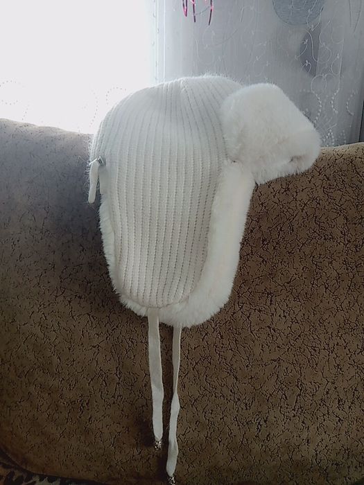 Шапка ушанка, ангорка