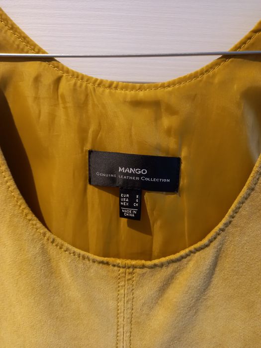 Rochie piele intoarsa narurala Mango