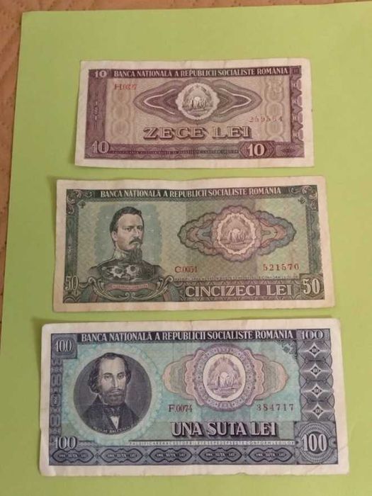 Bancnote colectie: 10, 50 si 100 lei