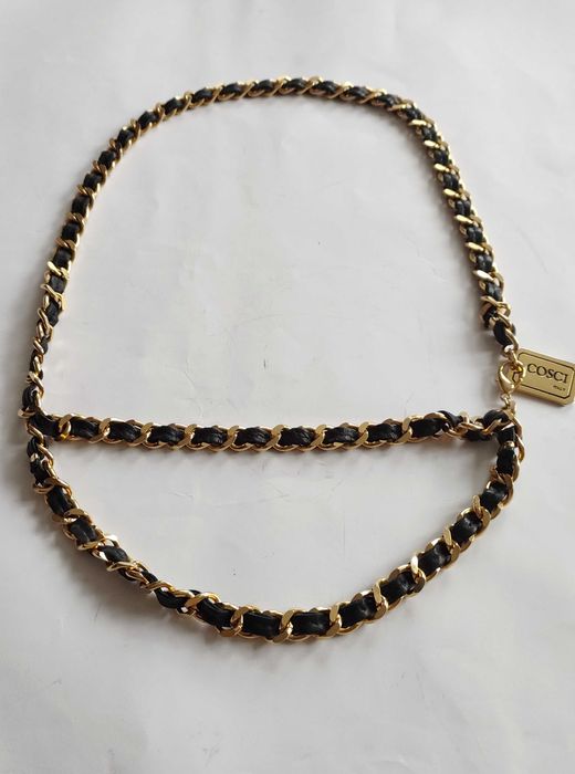 COSCI Италия дамски колан от естествена кожа и златна верига