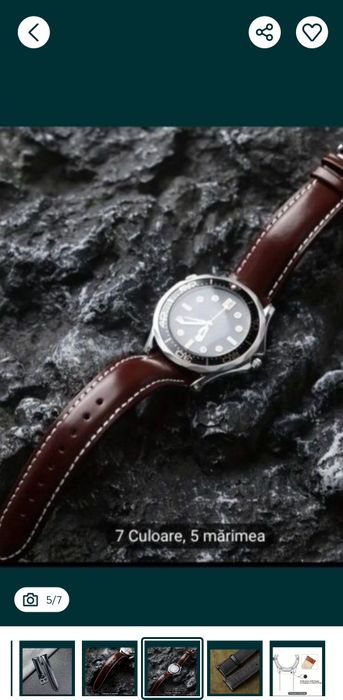 Curea piele cal, 22 mm, cusături manuala, eliberare rapida