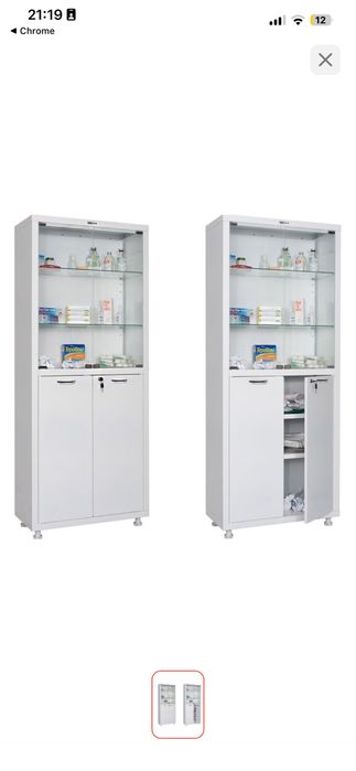 Металлический медицинский шкаф