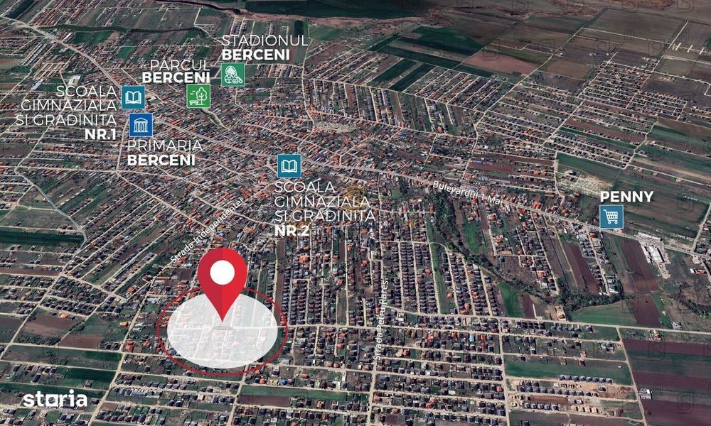 Lot de teren de vanzare, Comuna Berceni, 300 mp, locatie excelenta