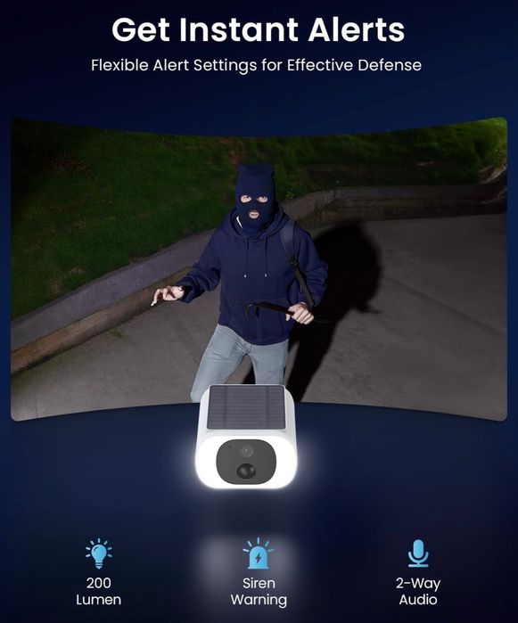 Соларна камера ieGeek S1 2K Solar Wireless Security Cameras Outdoor