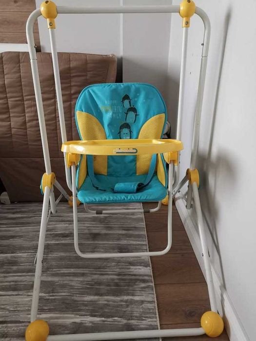 KIDDY Люлка Пингвин (2 в 1), жълта и синя