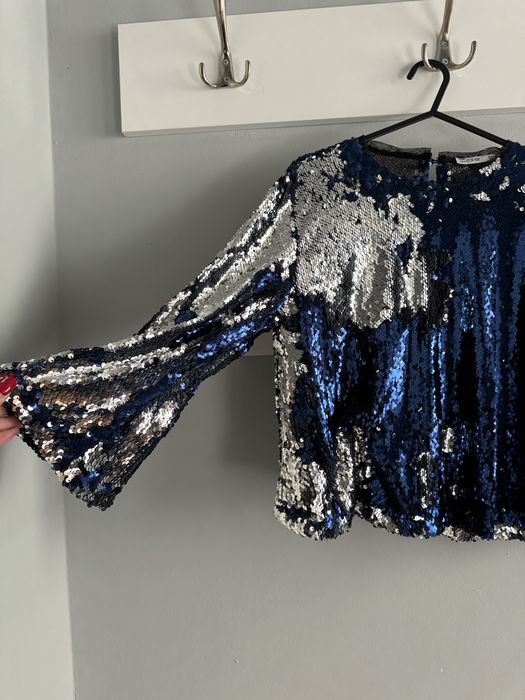 Блуза с пайети- двуцветни