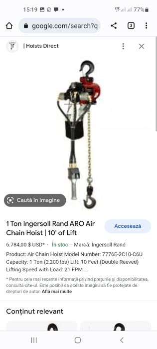 Scripete pneumatic Aro 7756C 1/2 500Kg