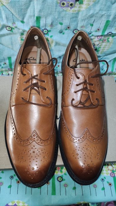 Елегантни мъжки половинки от естествена кожа Clarks №43