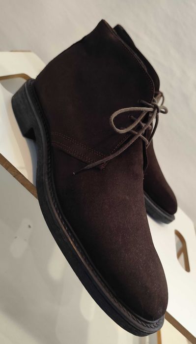 Ghete lace up 40 39 Old Signature NOI piele naturala moale suede maro