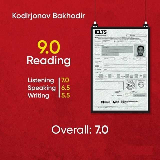 IELTS 6.5+ за 2-3 мес. получить реально!Удобная локация! Центр города!