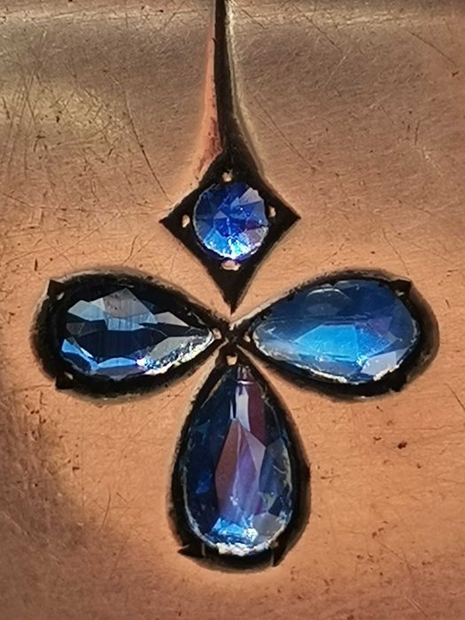 Tabachera din argint cu safire albastre Mitropolia Olteniei 1855/1900