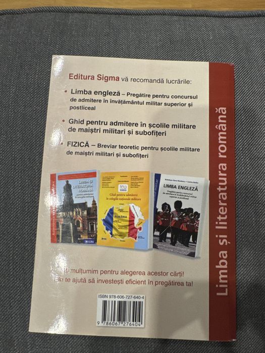 Carti / culegeri pentru admiterea in colegiile militare