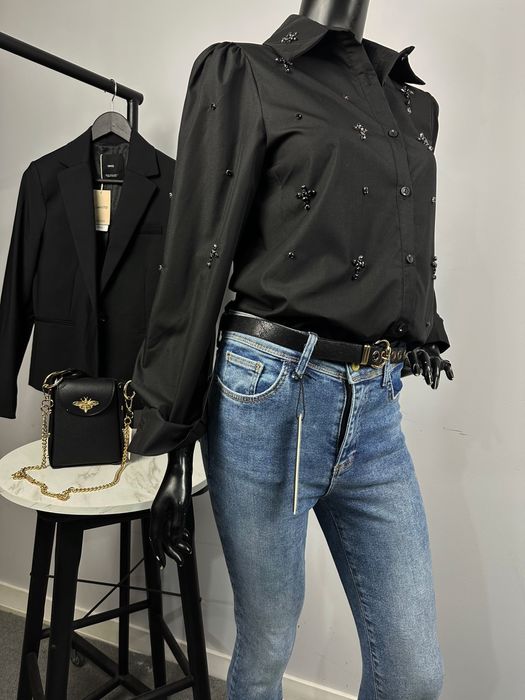 Дамска риза с камъни два цвята