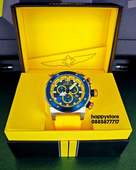 часовник INVICTA Sea Hunter Yellow 54 mm, Инвикта нов ръчен часовник