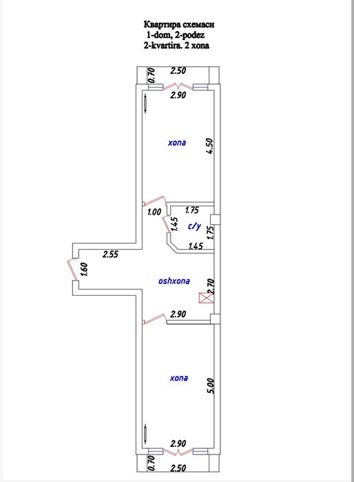 Kvartira 2 xona Grand City  2/1/6