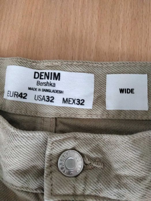 Blugi barbati Bershka wide leg noi M bej 2024