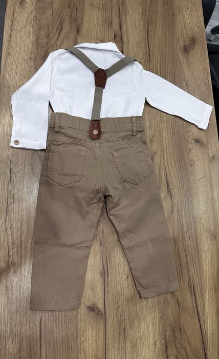Бежов/кафяв комплект за момче 86-18м.