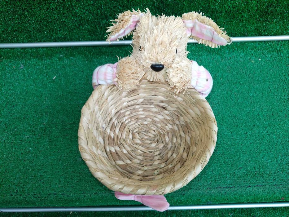 Cos iepuras de paie decor