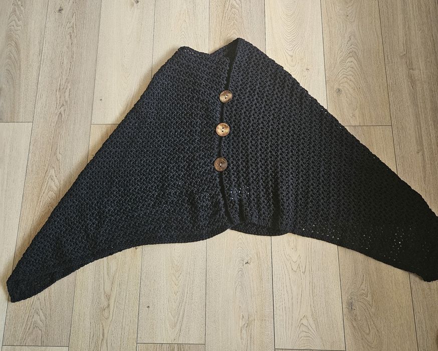 Poncho elegant, crosetat, nou