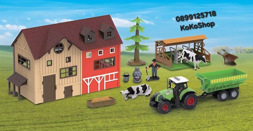 Комплект Моята ферма/детска ферма с трактор,плевня,животни