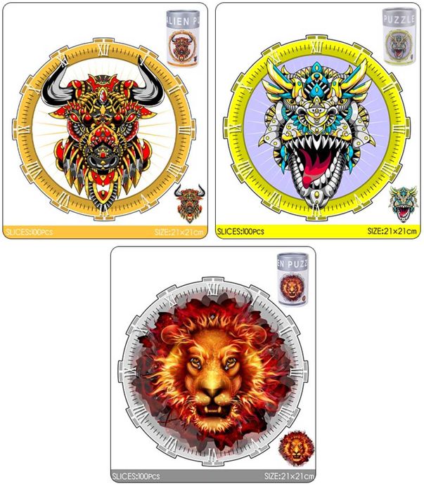 Бръмбър с череп | Извънземен Дървен пъзел с части на животни / 9 модел