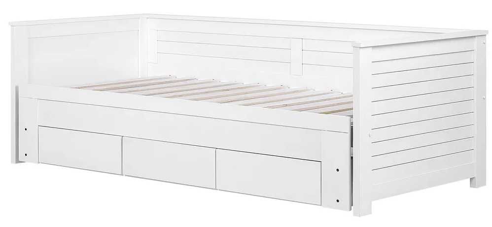 Pat extensibil cu sertare de depozitare 90x200 alb