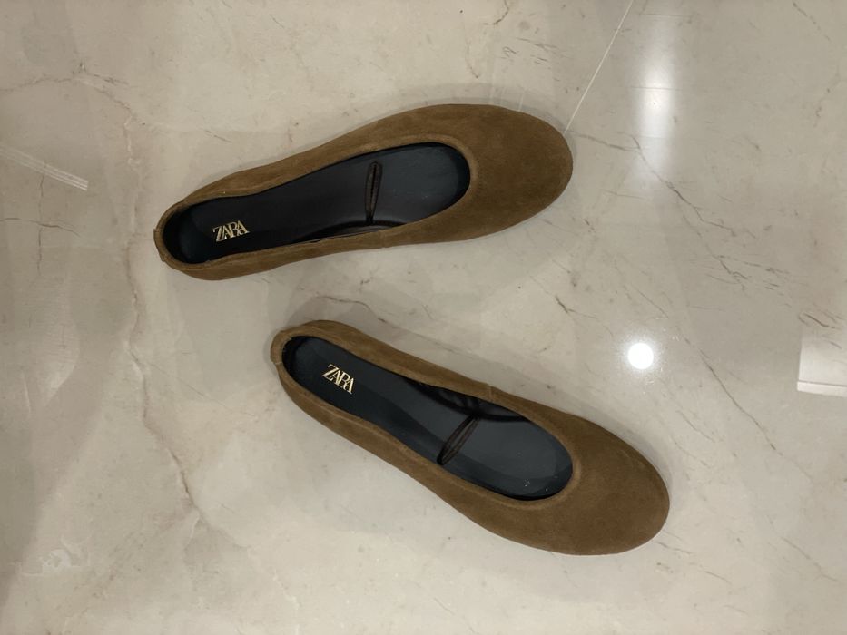 Balerini piele intoarsa Zara 39