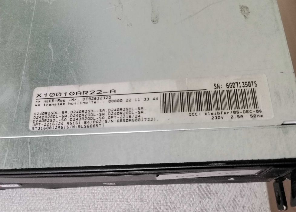 Server Asus RS161-E4 dual CPU Opteron + 8x2Gb - 16 Gb Ram