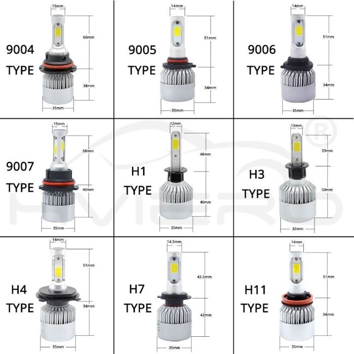 -50% LED H1, H3, H4, H7, H8, H11 Xenon D1S, D2S, D2R, D2C, D3S, D4SD4R
