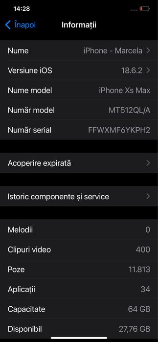 Iphone XS MAX 64 gb silver