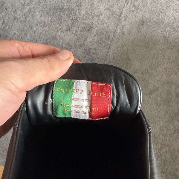 Adidași Philipp Plein piele naturală negri low mărimea 43