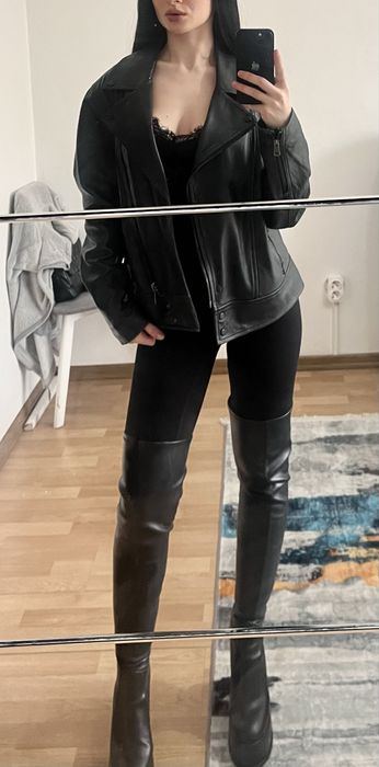 Geaca de piele MASSIMO DUTTI