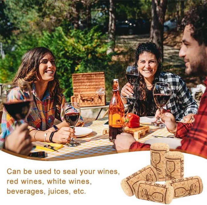 Set 100 dopuri din pluta naturala pentru sticle 2.2 x 3.3 cm
