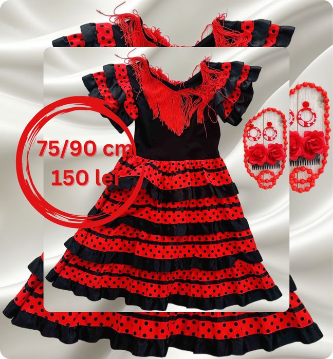 Vand rochita Halloween fete flamenco Spania (70 sau 85 cm)