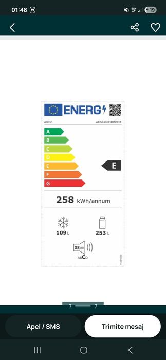 Frigider nou artic consum mic